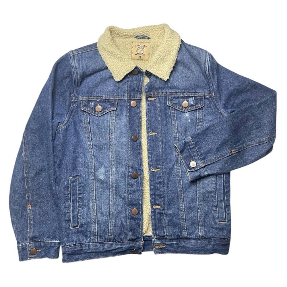 Brooklyn Laundry Men’s Sherpa-Lined Denim Jacket | Size Medium - Picture 2 of 3